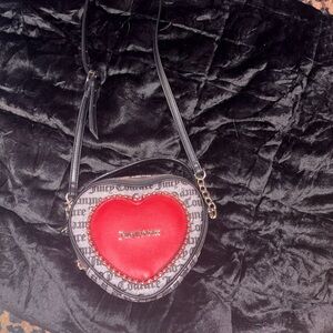 Heart-Shaped Red and Black Crossbody juicy couture Bag